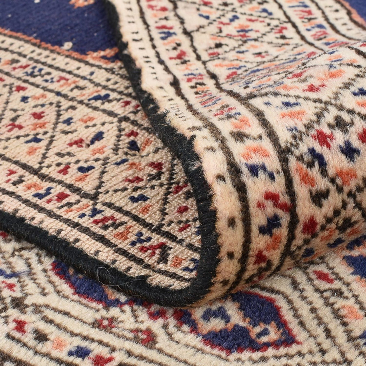 Turkaman-tæppe - 173 x 120 cm - mørkeblå