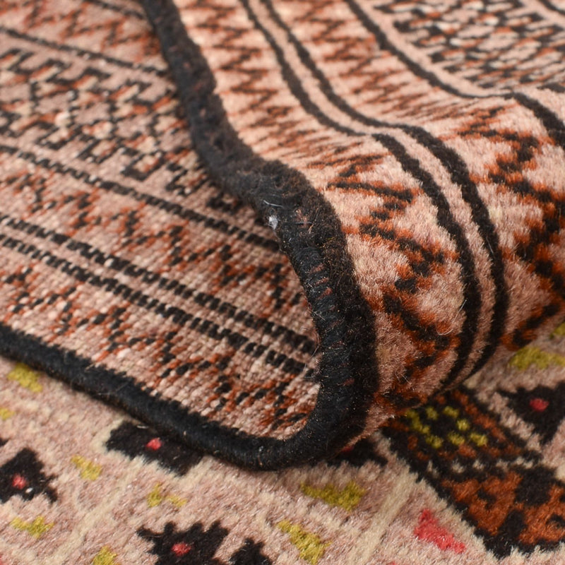 Turkaman-tæppe - 190 x 128 cm - lysrød