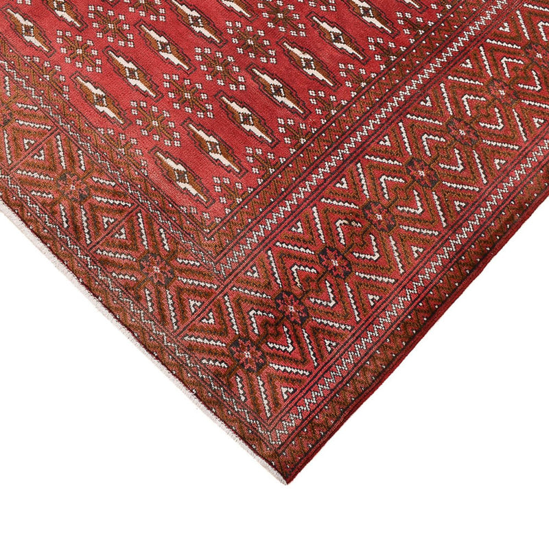 Turkaman-tæppe - 280 x 203 cm - lysrød