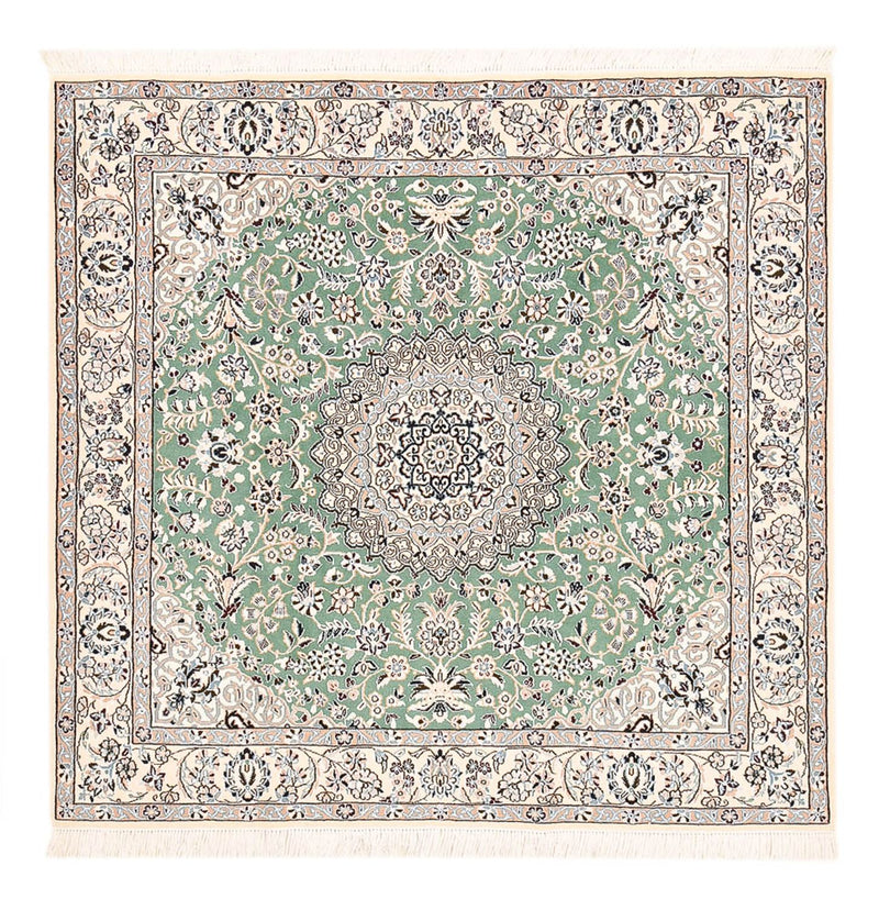 Persisk tæppe - Nain - Royal firkantet  - 152 x 149 cm - lysegrøn