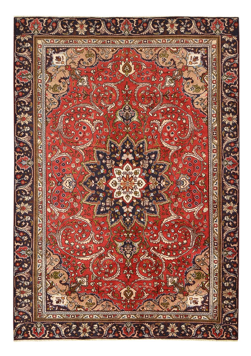 Persisk tæppe - Tabriz - 253 x 177 cm - rød
