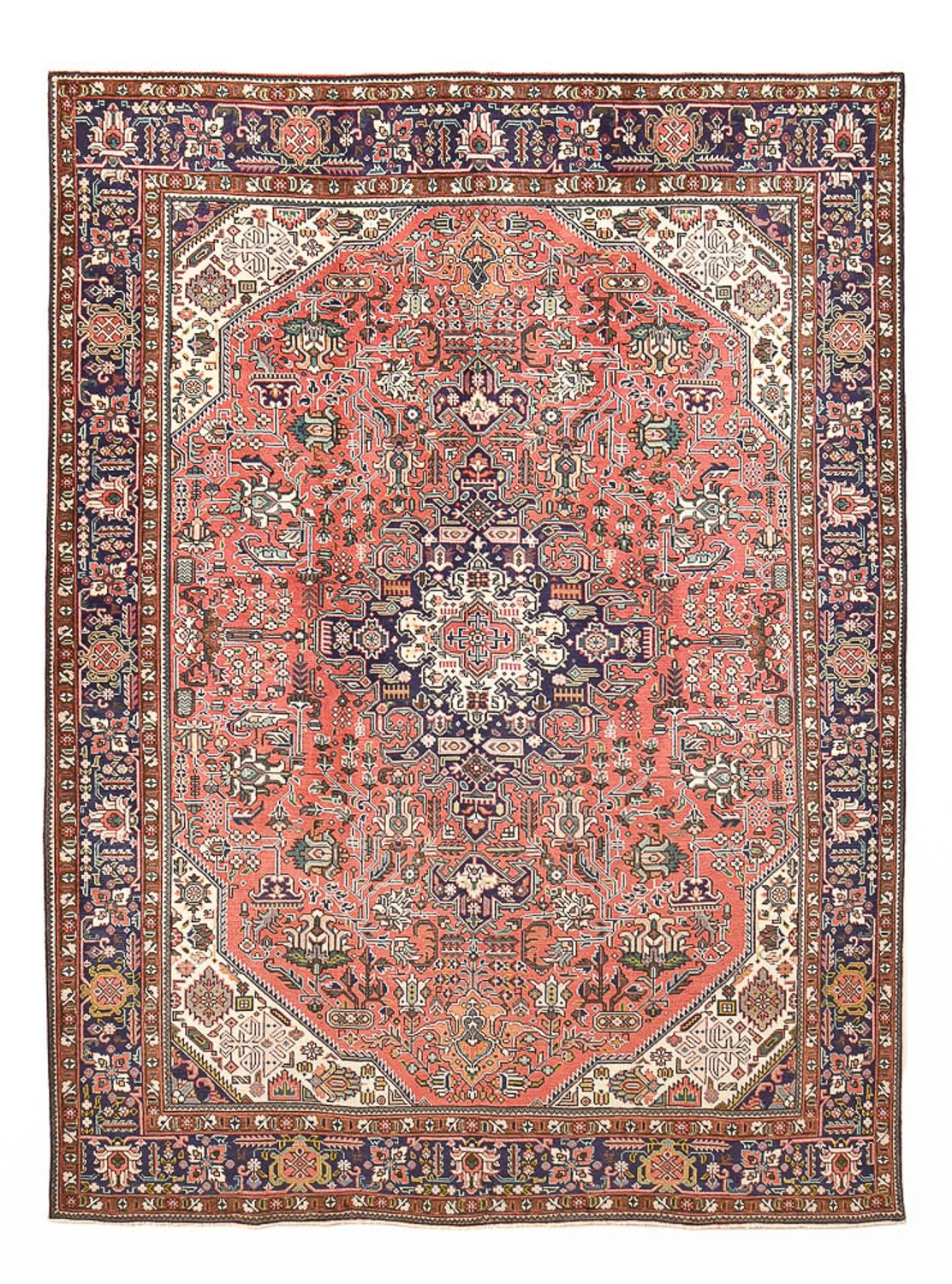Persisk tæppe - Tabriz - 335 x 247 cm - lysrød