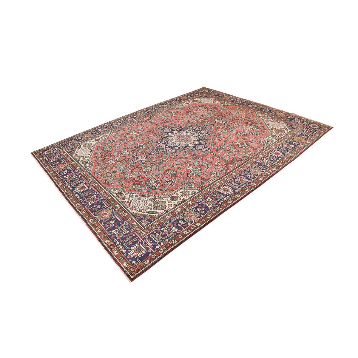 Persisk tæppe - Tabriz - 335 x 247 cm - lysrød