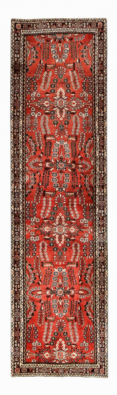 Løber Persisk tæppe - Tabriz - 398 x 110 cm - rød