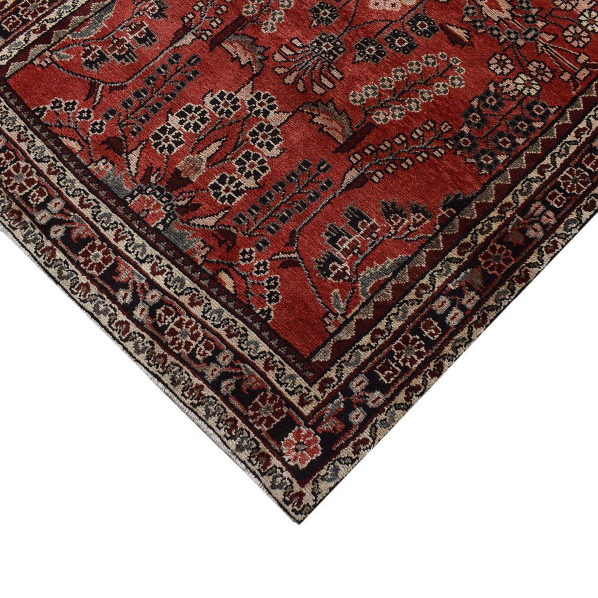 Løber Persisk tæppe - Tabriz - 398 x 110 cm - rød