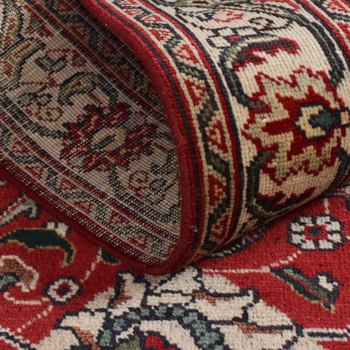 Løber Persisk tæppe - Tabriz - 458 x 81 cm - rød
