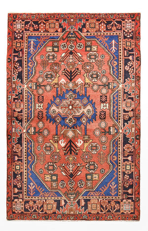 Persisk tæppe - Nomadisk - 168 x 108 cm - lysrød