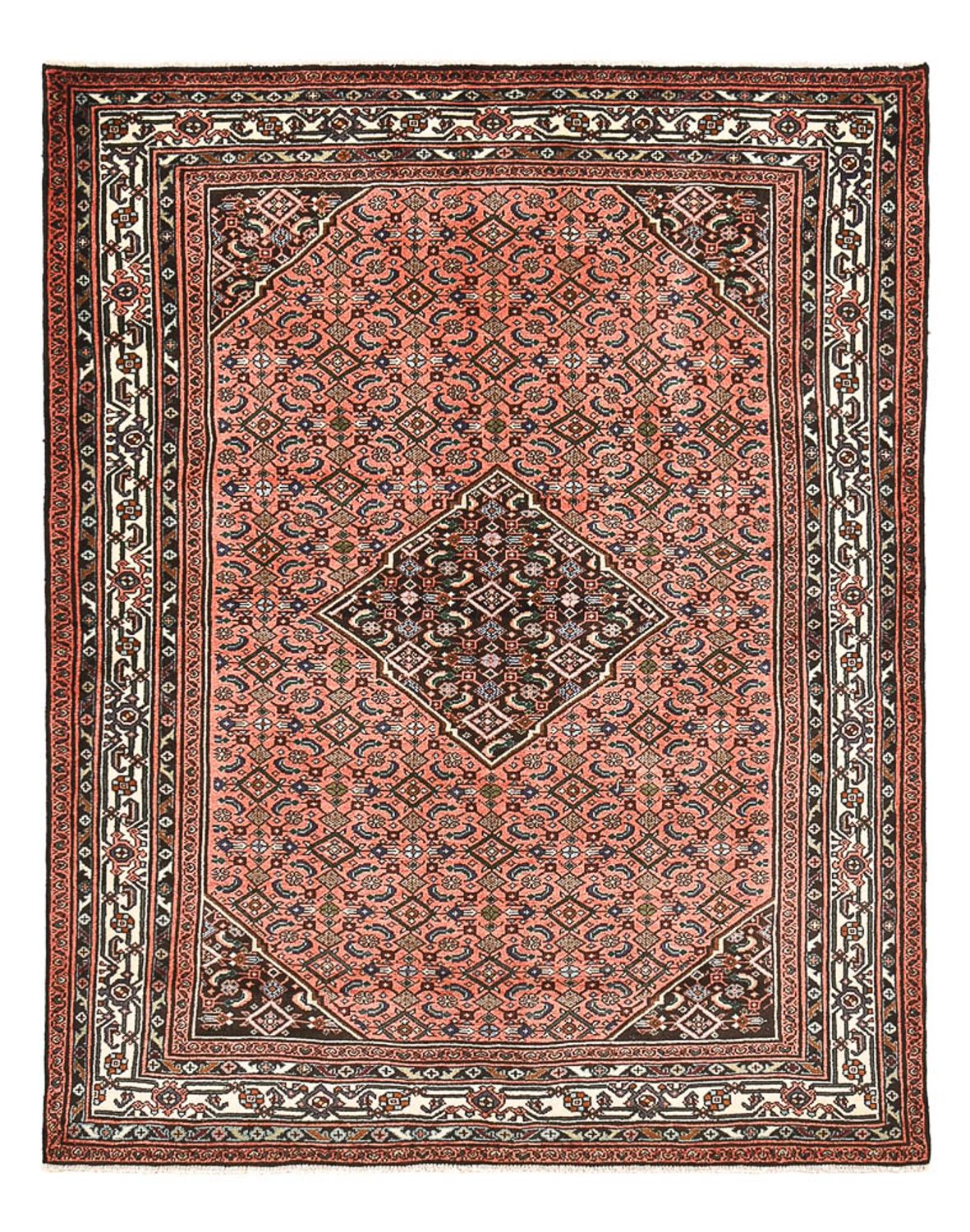 Persisk tæppe - Nomadisk - 198 x 155 cm - lysrød