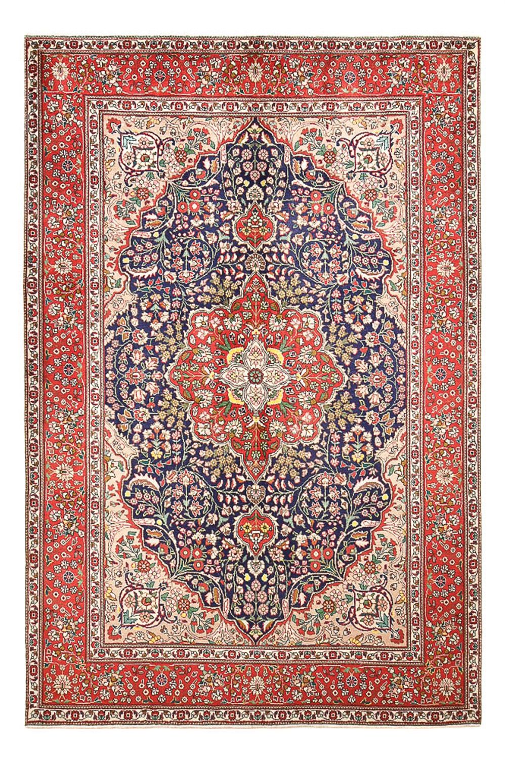 Persisk tæppe - Tabriz - 300 x 202 cm - mørkeblå