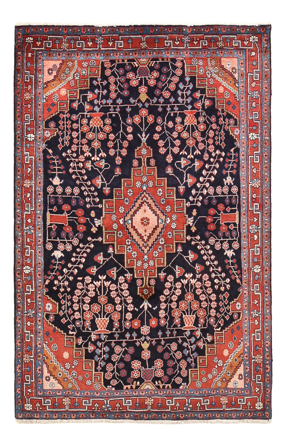 Persisk tæppe - Nomadisk - 208 x 137 cm - mørkeblå