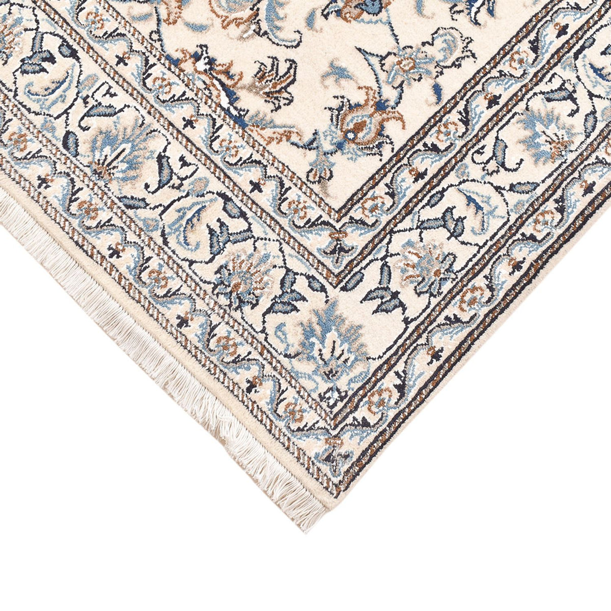 Persisk tæppe - Nain - 195 x 147 cm - lys beige