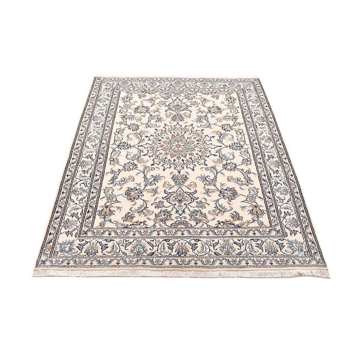 Persisk tæppe - Nain - 195 x 147 cm - lys beige