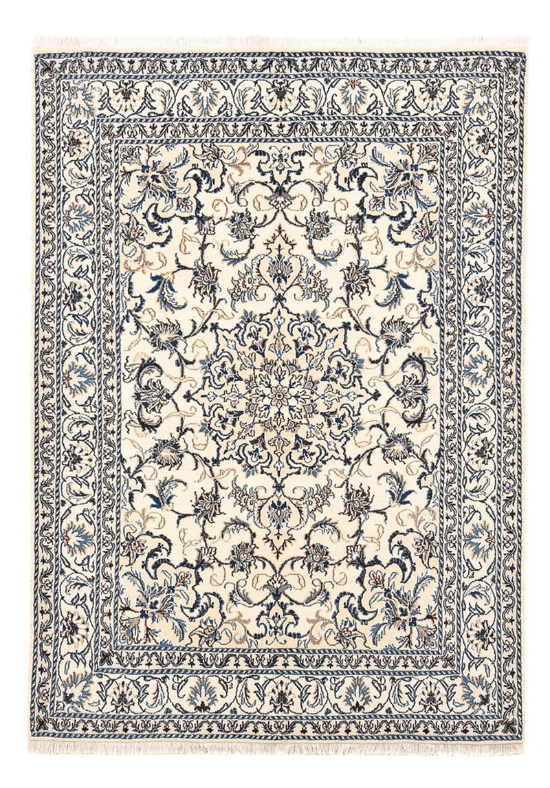 Persisk tæppe - Nain - 201 x 145 cm - lys beige