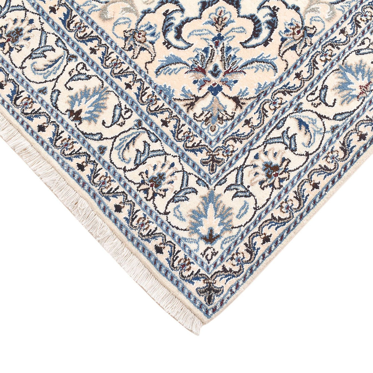 Persisk tæppe - Nain - 201 x 145 cm - lys beige