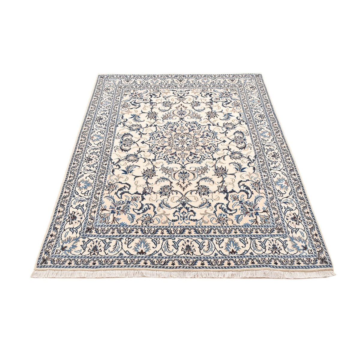 Persisk tæppe - Nain - 201 x 145 cm - lys beige