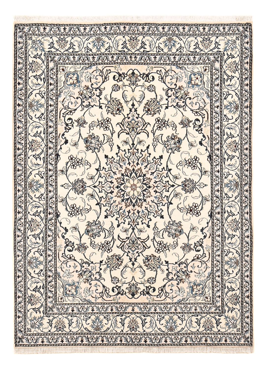 Persisk tæppe - Nain - 200 x 148 cm - lys beige