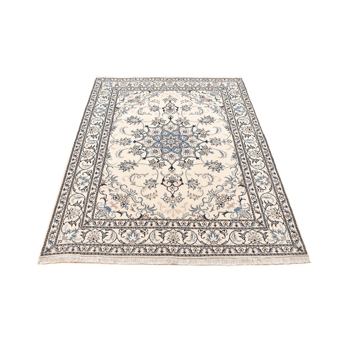 Persisk tæppe - Nain - 204 x 151 cm - lys beige