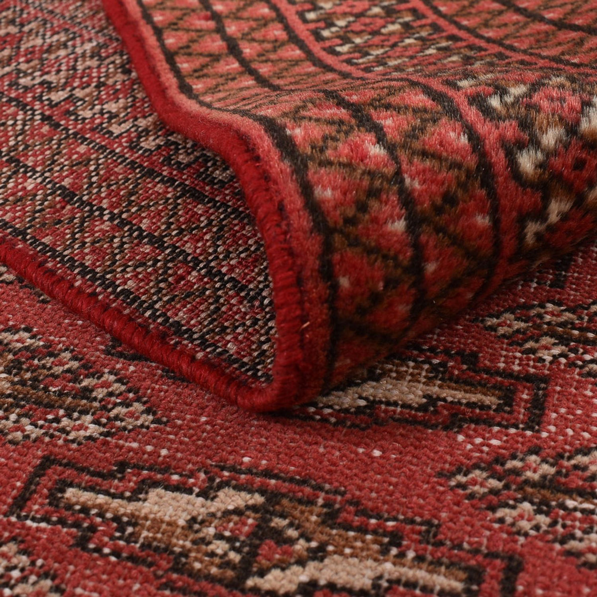 Turkaman-tæppe - 190 x 128 cm - rød