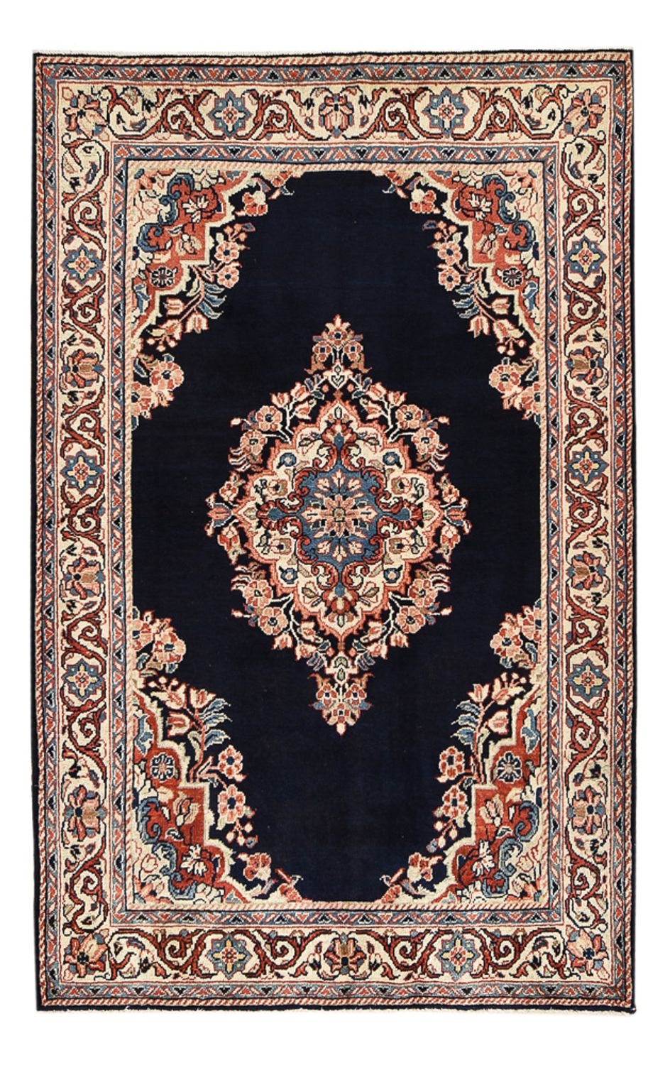 Persisk tæppe - Classic - 205 x 128 cm - mørkeblå