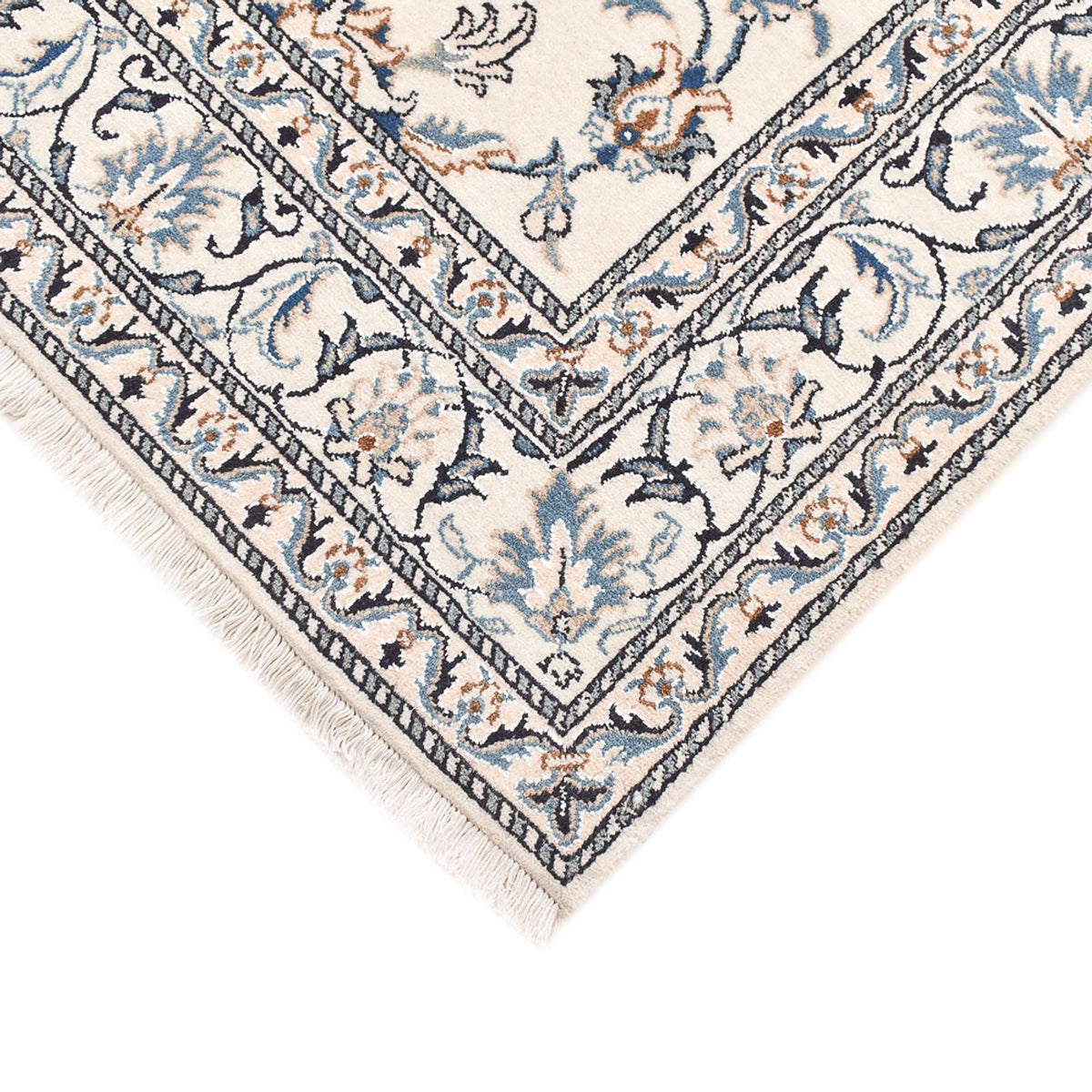 Persisk tæppe - Nain - 200 x 144 cm - lys beige