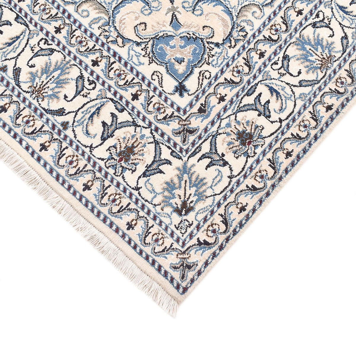Persisk tæppe - Nain - 200 x 152 cm - lys beige