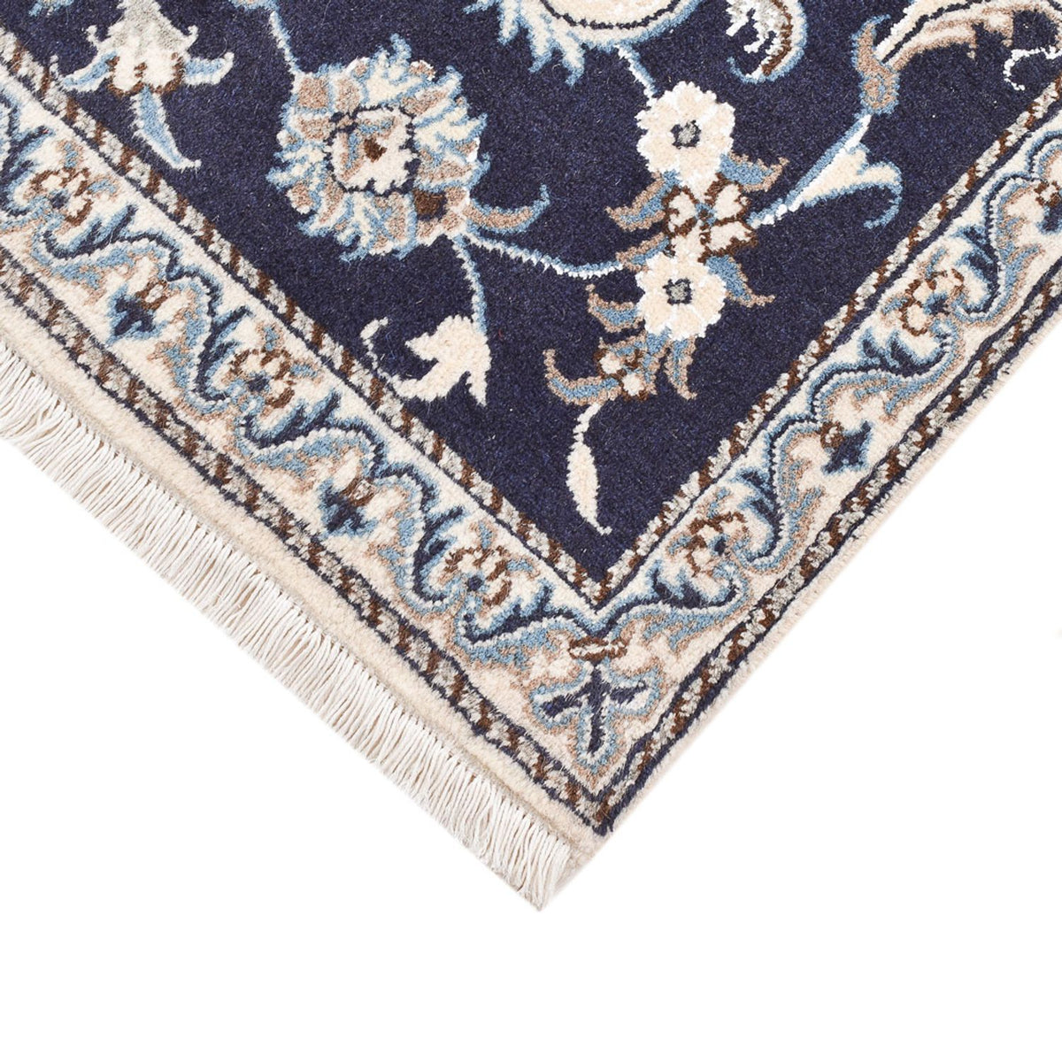Persisk tæppe - Nain - 140 x 87 cm - mørk beige