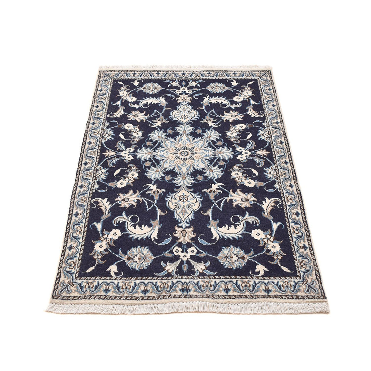 Persisk tæppe - Nain - 140 x 87 cm - mørk beige