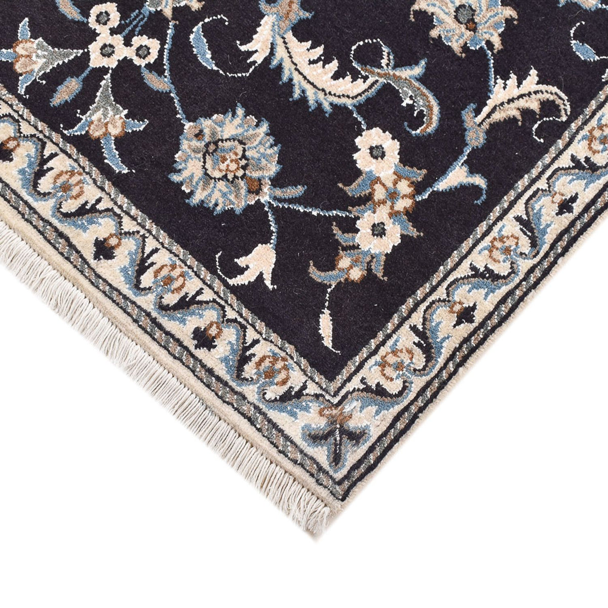 Persisk tæppe - Nain - 145 x 87 cm - mørk beige