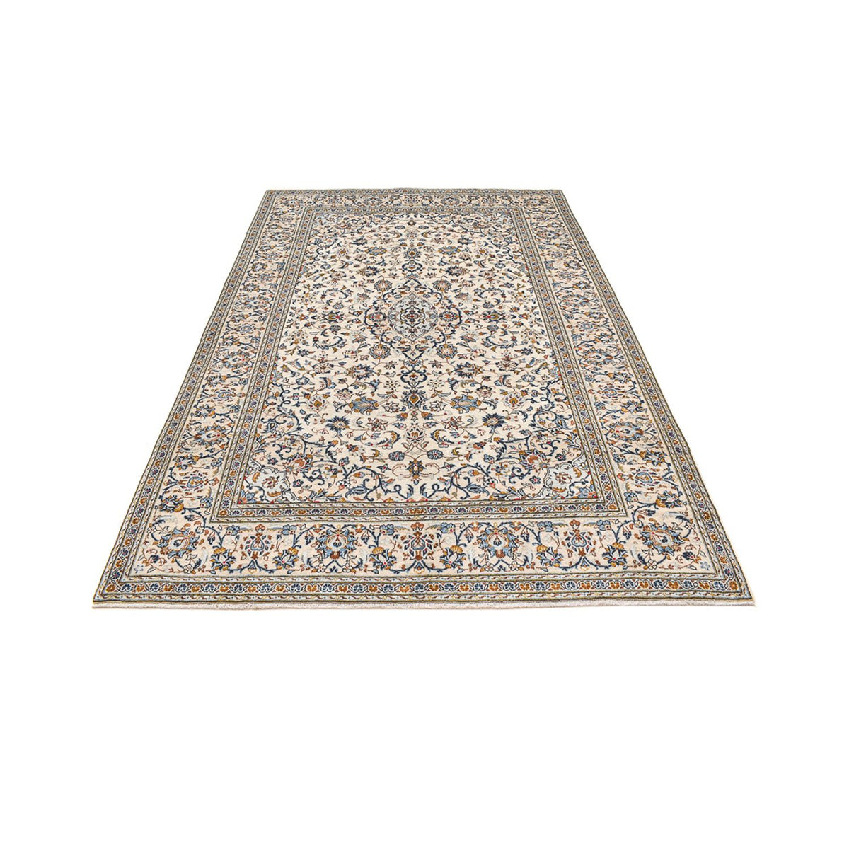 Persisk tæppe - Keshan - 299 x 203 cm - mørk beige