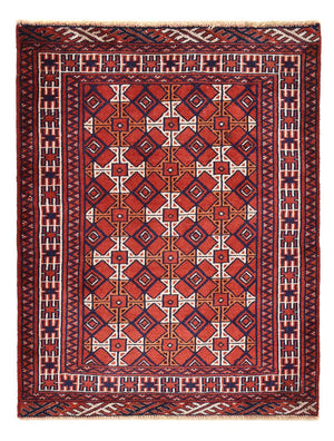 Persisk tæppe - Nomadisk - 92 x 70 cm - mørkerød