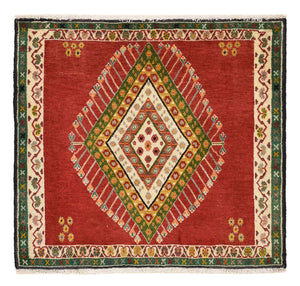 Persisk tæppe - Nomadisk firkantet  - 65 x 65 cm - rød