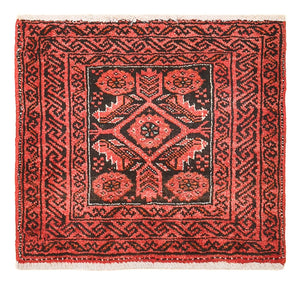 Persisk tæppe - Nomadisk firkantet  - 43 x 40 cm - rød