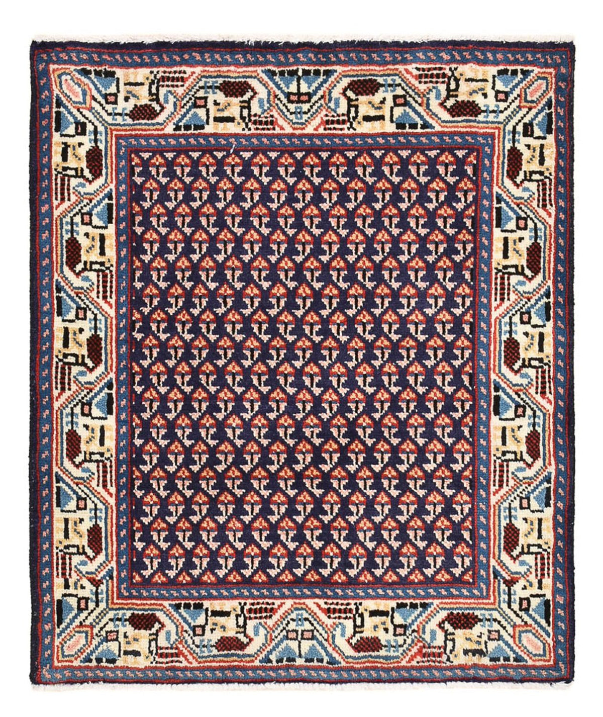 Persisk tæppe - Nomadisk firkantet  - 73 x 61 cm - lilla