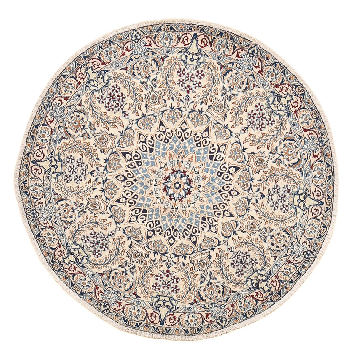 Persisk tæppe - Nain - Royal rundt  - 136 x 136 cm - grå