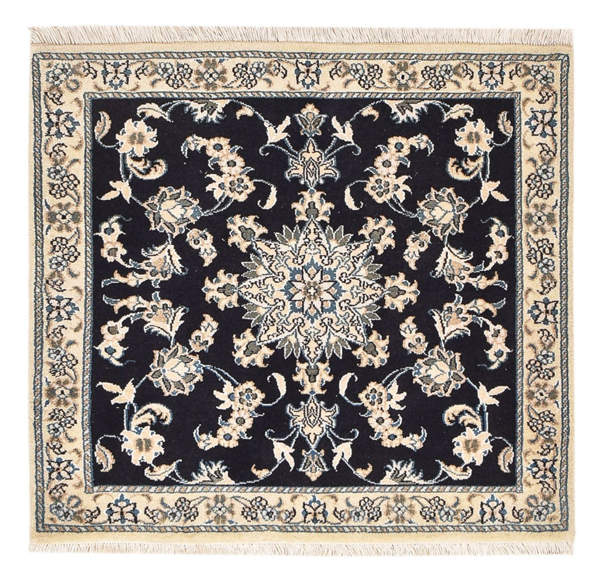Persisk tæppe - Nain firkantet - 90 x 97 cm - mørkeblå
