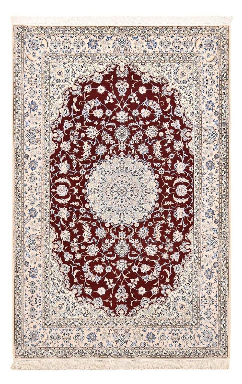 Persisk tæppe - Nain - Premium - 236 x 150 cm - mørkerød