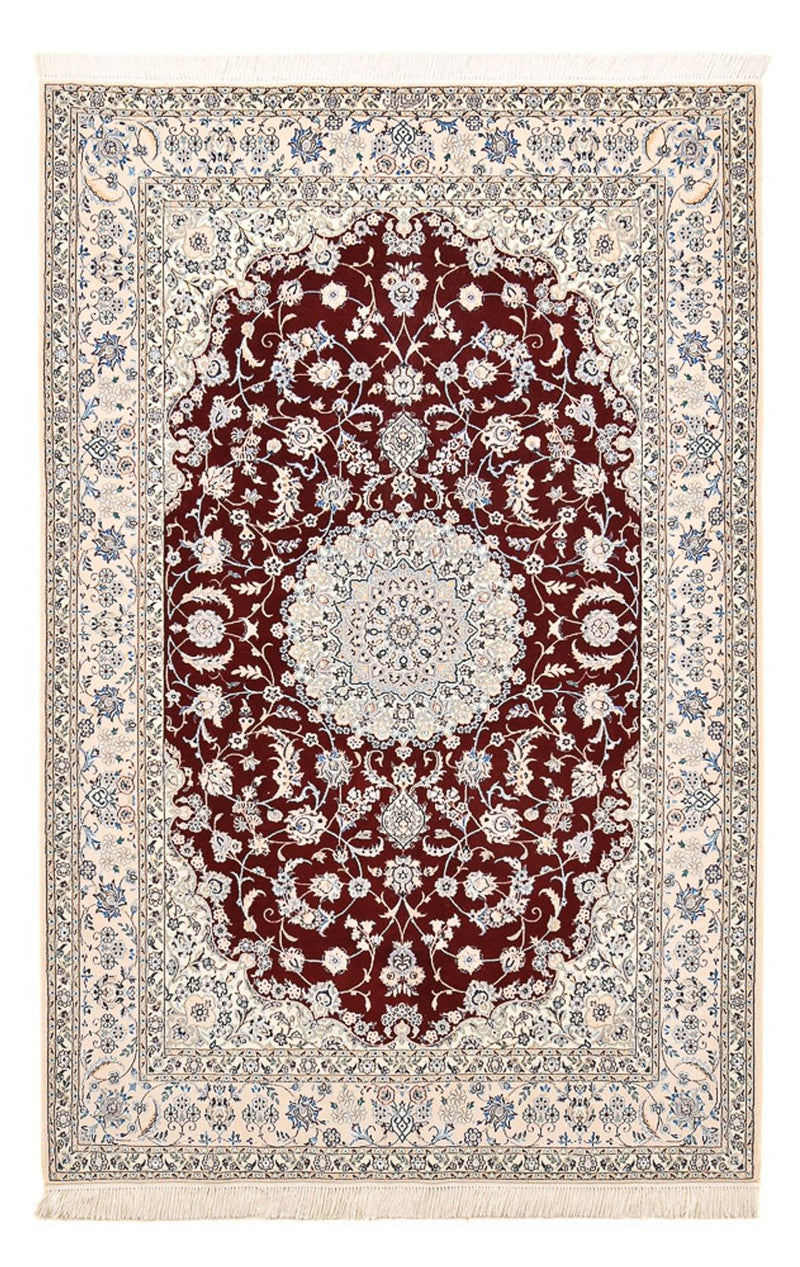 Persisk tæppe - Nain - Premium - 236 x 150 cm - mørkerød