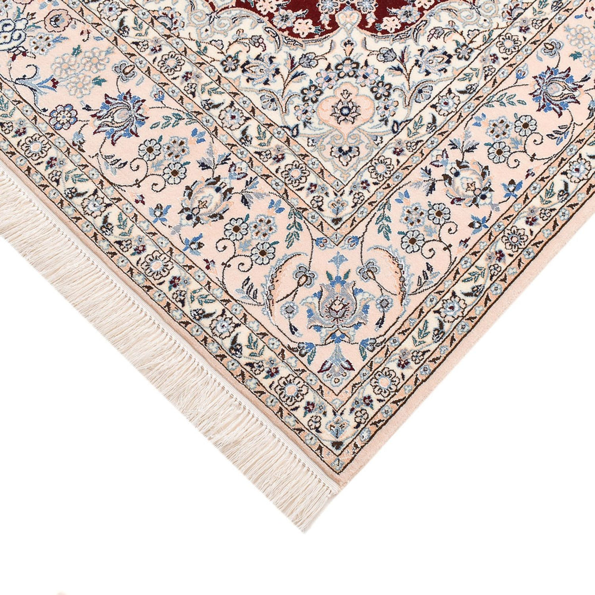 Persisk tæppe - Nain - Premium - 236 x 150 cm - mørkerød