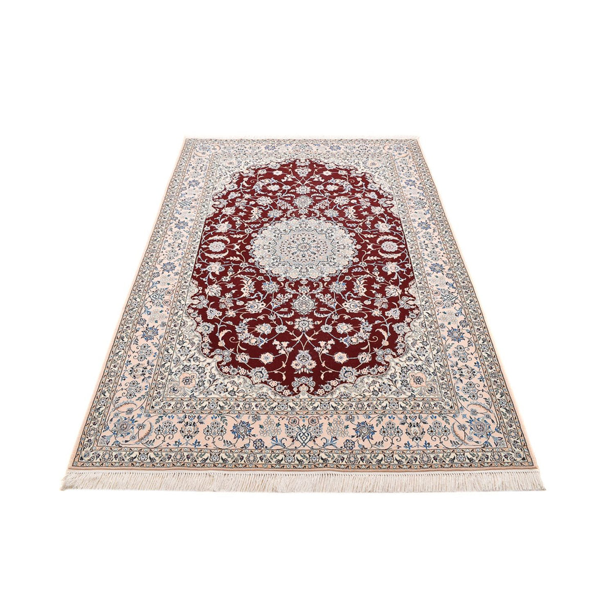 Persisk tæppe - Nain - Premium - 236 x 150 cm - mørkerød