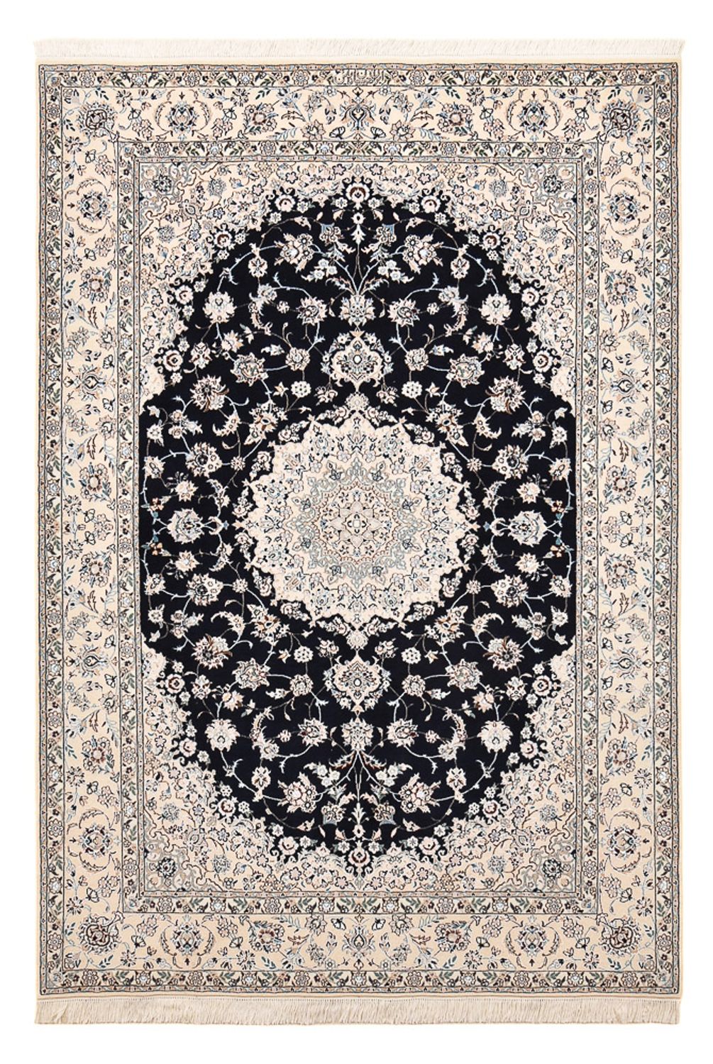 Persisk tæppe - Nain - Premium - 237 x 158 cm - mørkeblå
