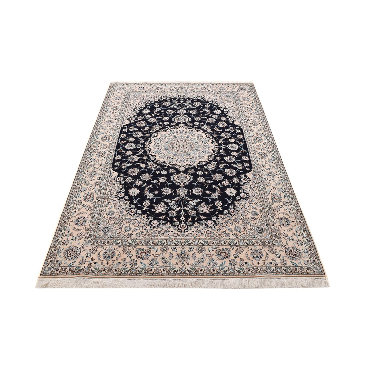 Persisk tæppe - Nain - Premium - 237 x 158 cm - mørkeblå