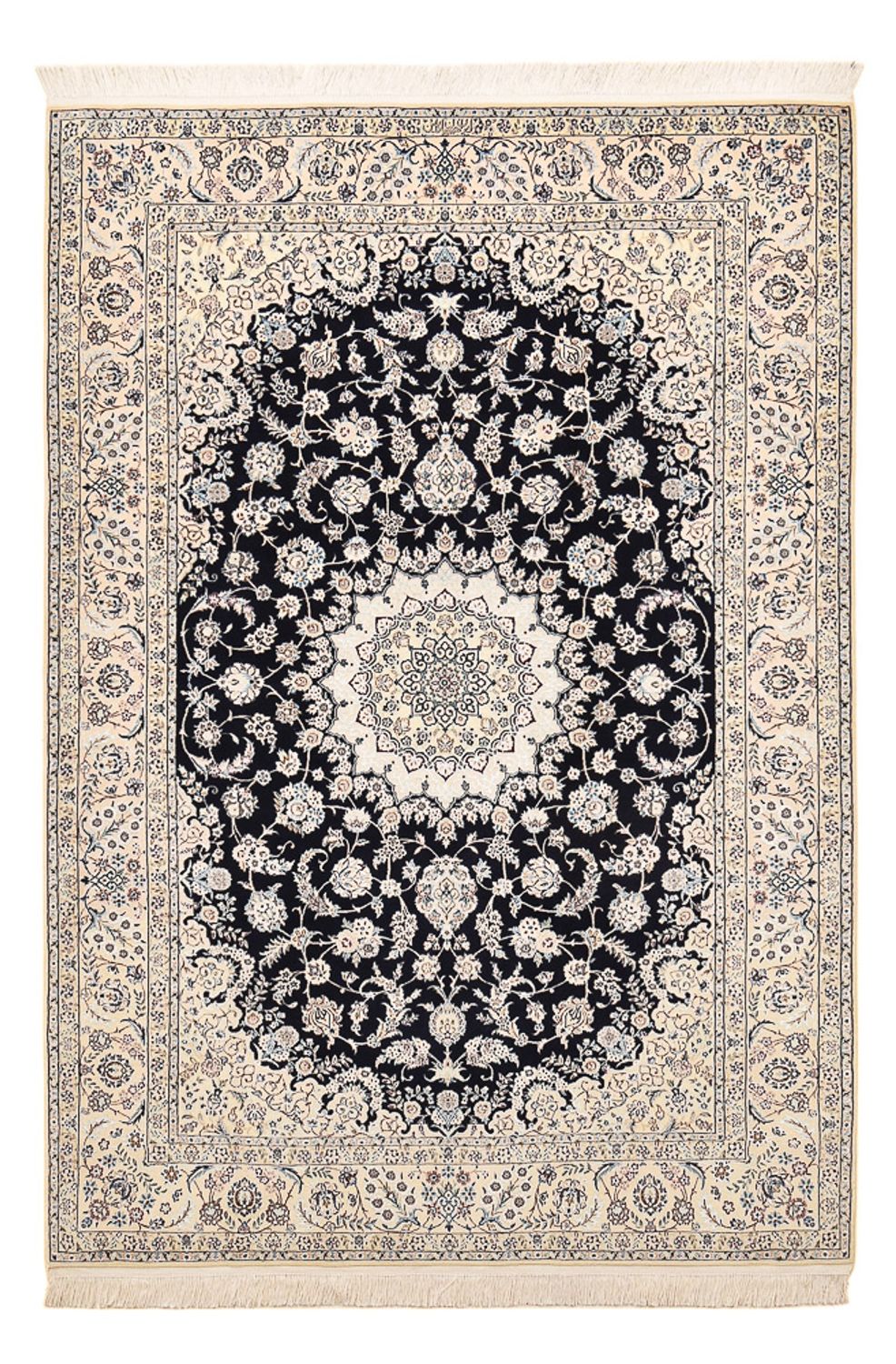 Persisk tæppe - Nain - Premium - 240 x 161 cm - mørkeblå
