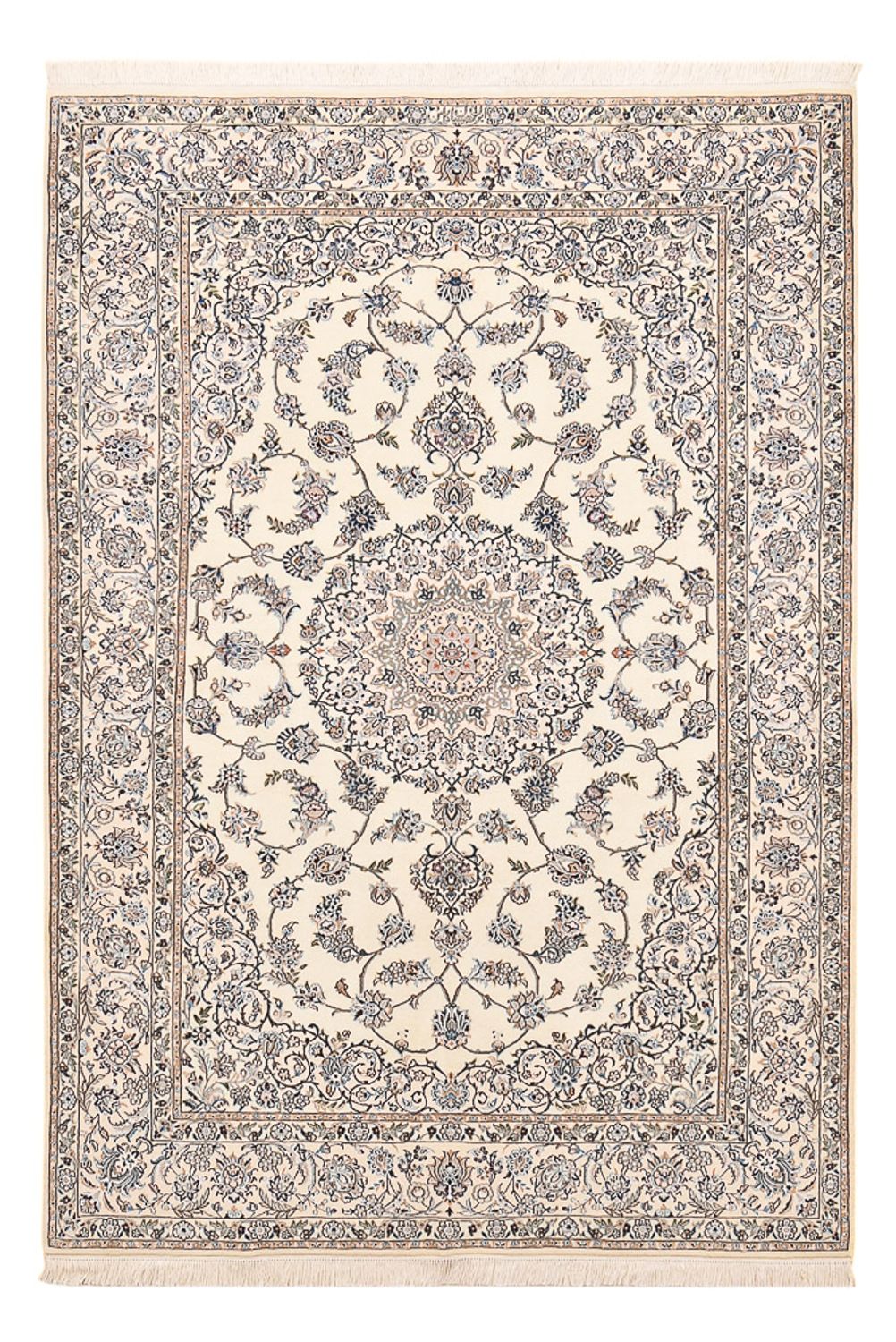 Persisk tæppe - Nain - Premium - 219 x 146 cm - lysegrå