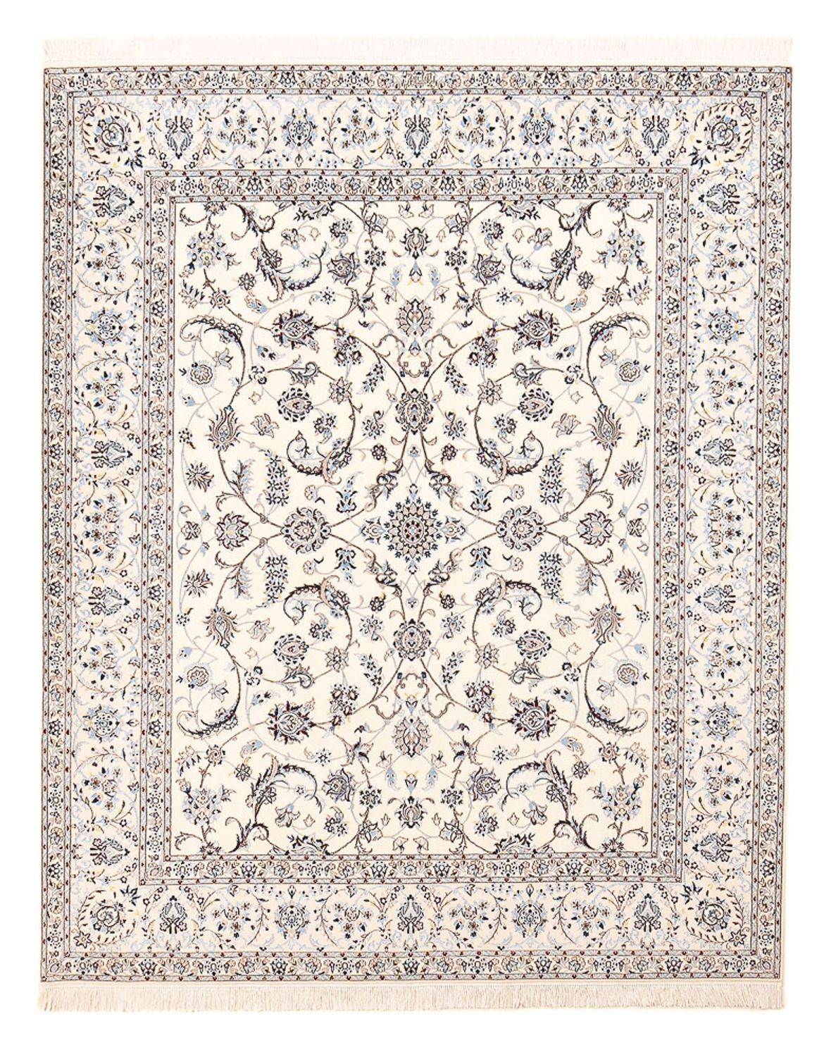 Persisk tæppe - Nain - Premium - 255 x 210 cm - lysegrå