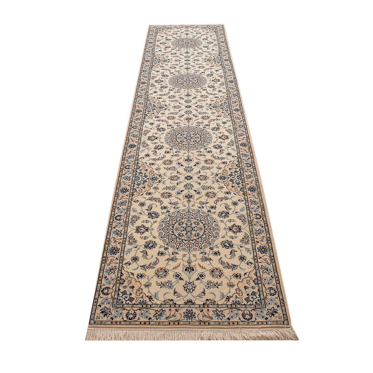 Løber Persisk tæppe - Nain - Premium - 397 x 87 cm - beige