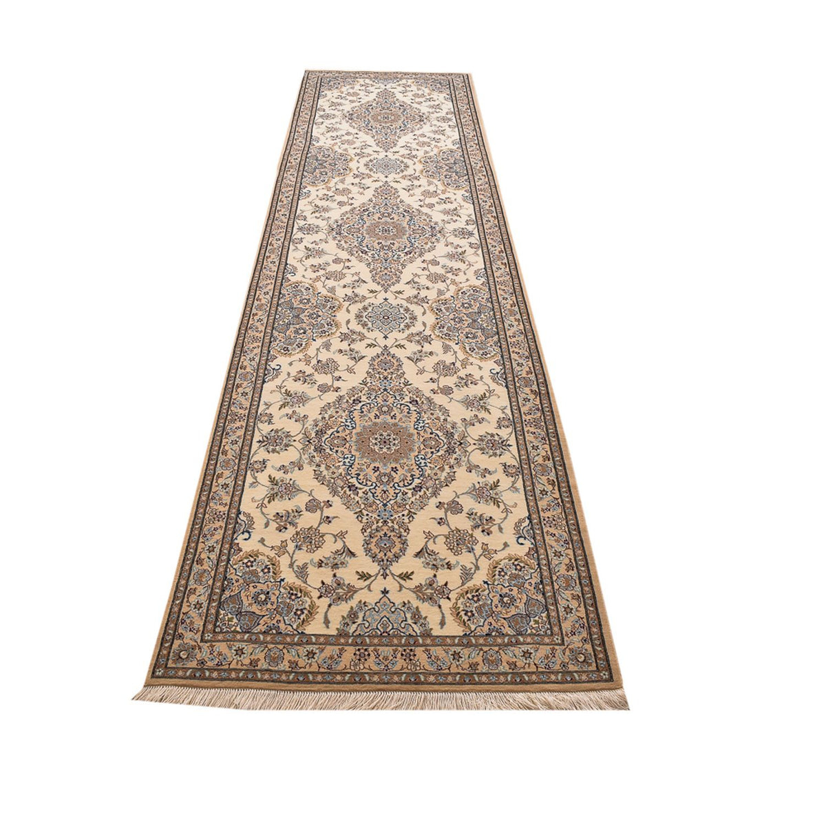 Løber Persisk tæppe - Nain - Premium - 400 x 100 cm - beige