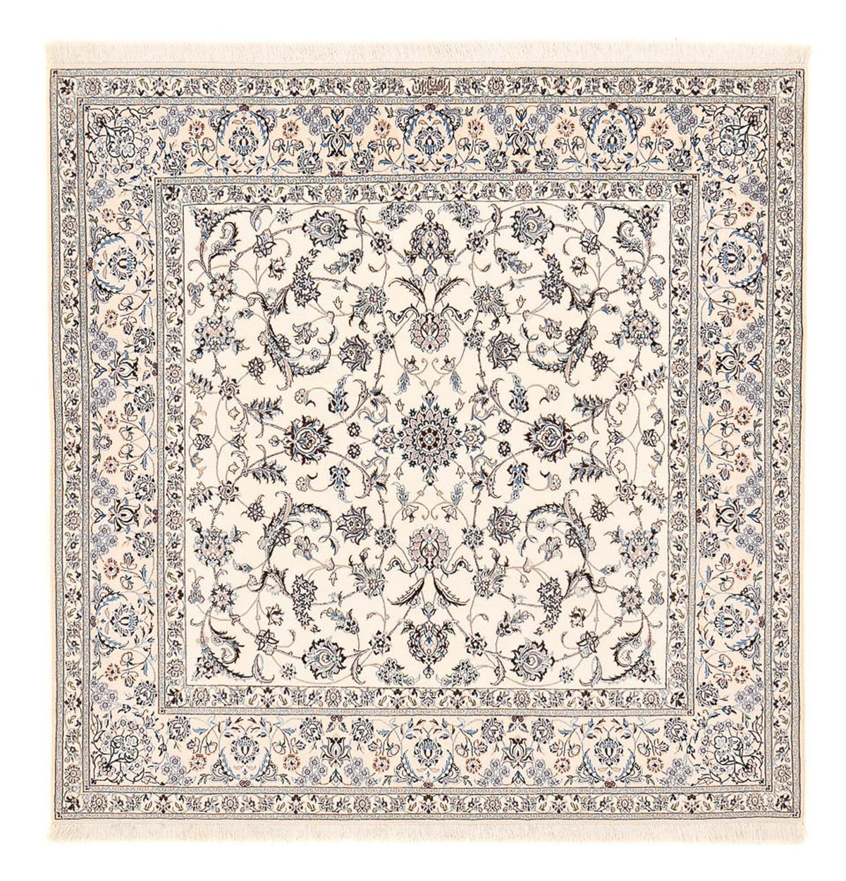 Persisk tæppe - Nain - Premium firkantet - 212 x 212 cm - hvid