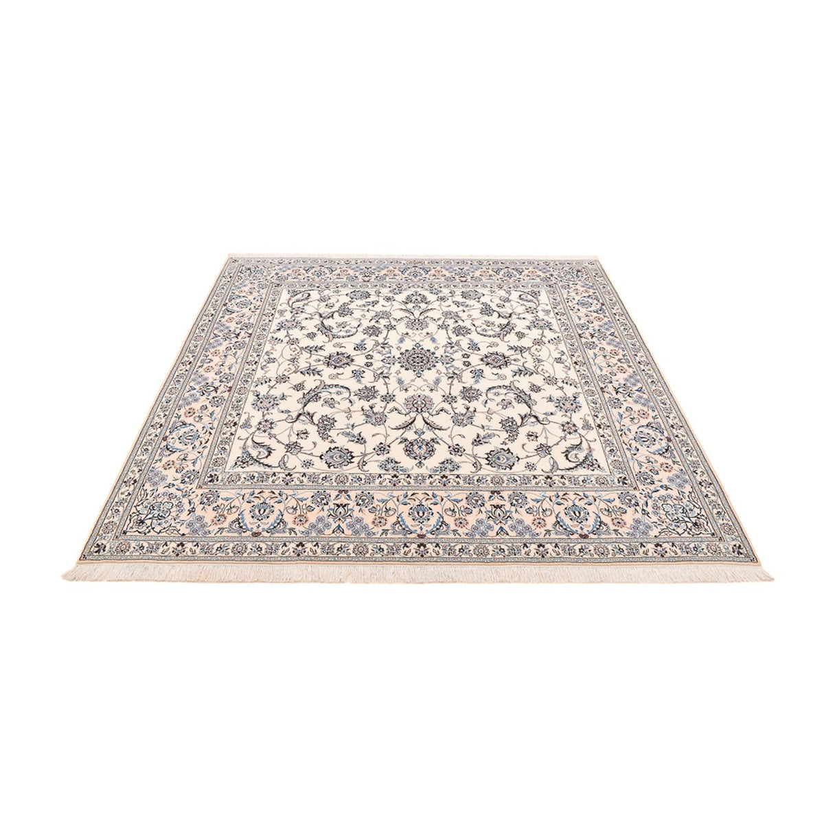 Persisk tæppe - Nain - Premium firkantet - 212 x 212 cm - hvid