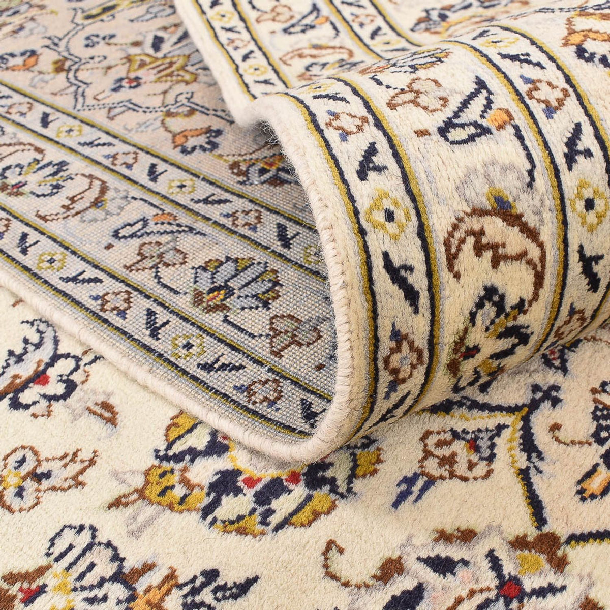 Persisk tæppe - Keshan - 355 x 245 cm - lys beige