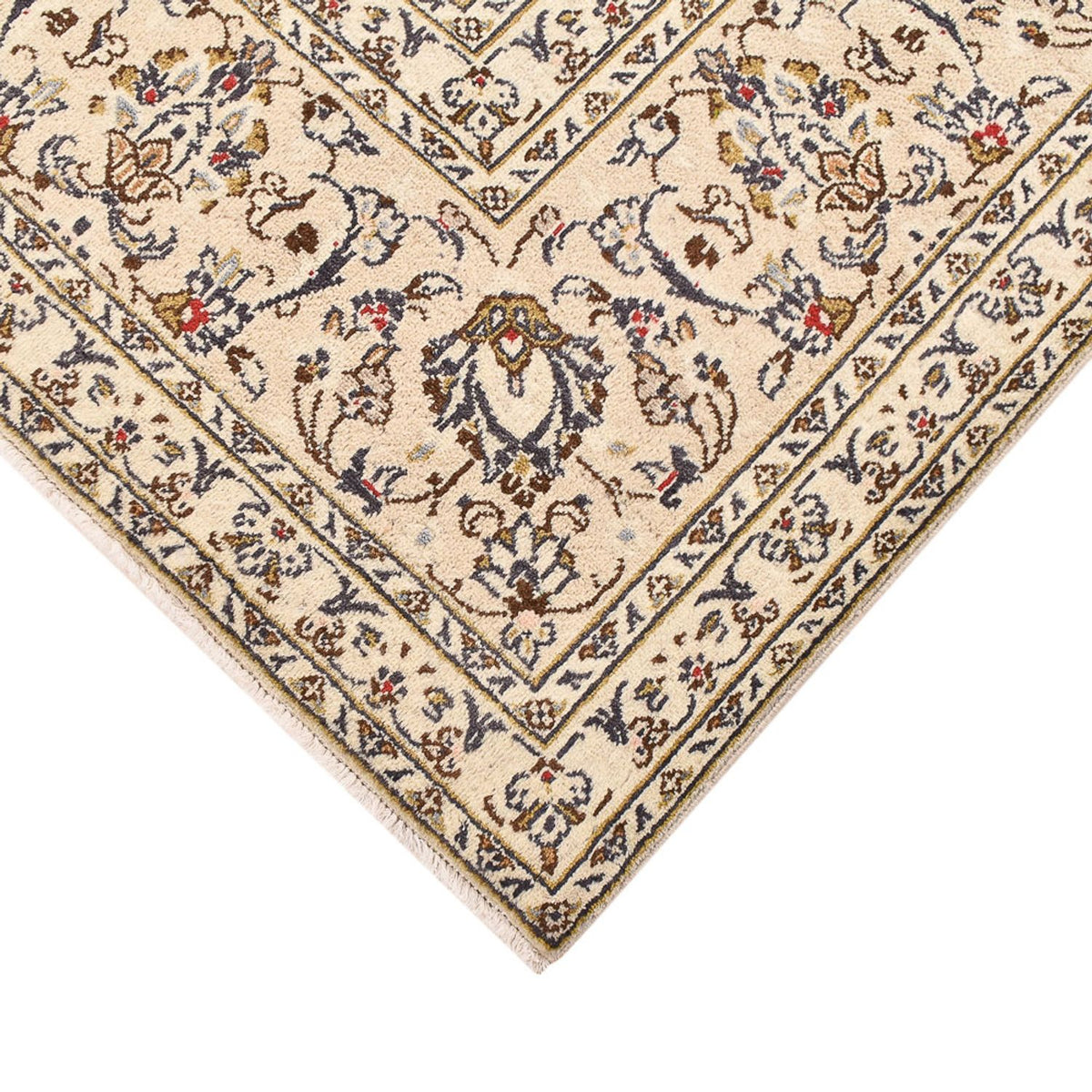 Persisk tæppe - Keshan - 345 x 239 cm - lys beige